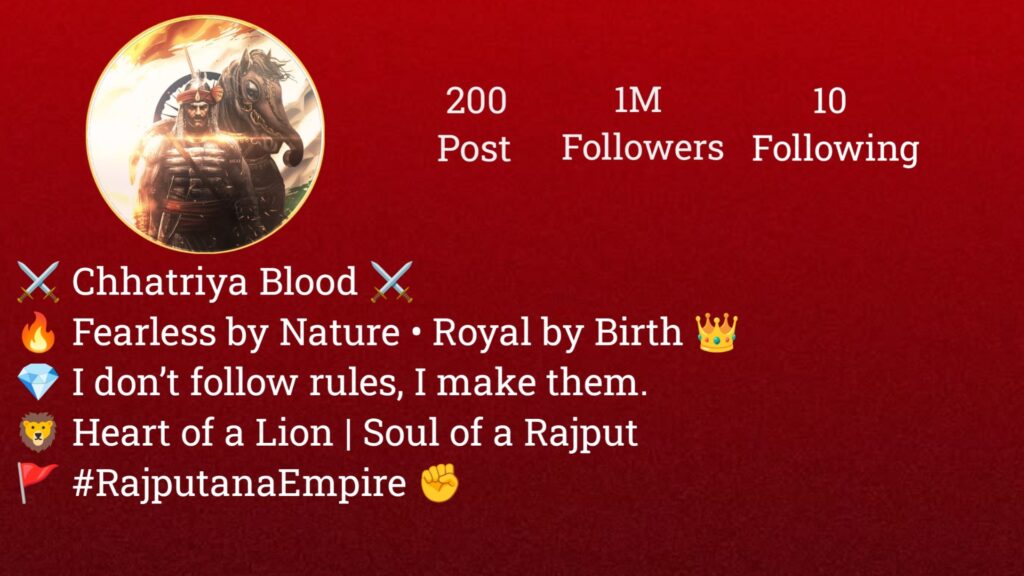 Rajput bio for instagram boy
