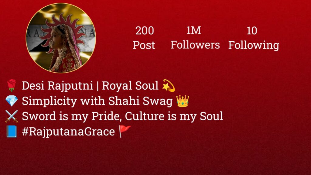 Rajput Bio For Instagram Girl Stylish