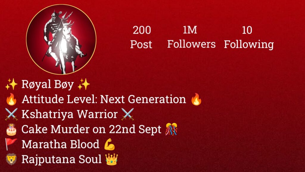 Rajput bio for instagram with emoji