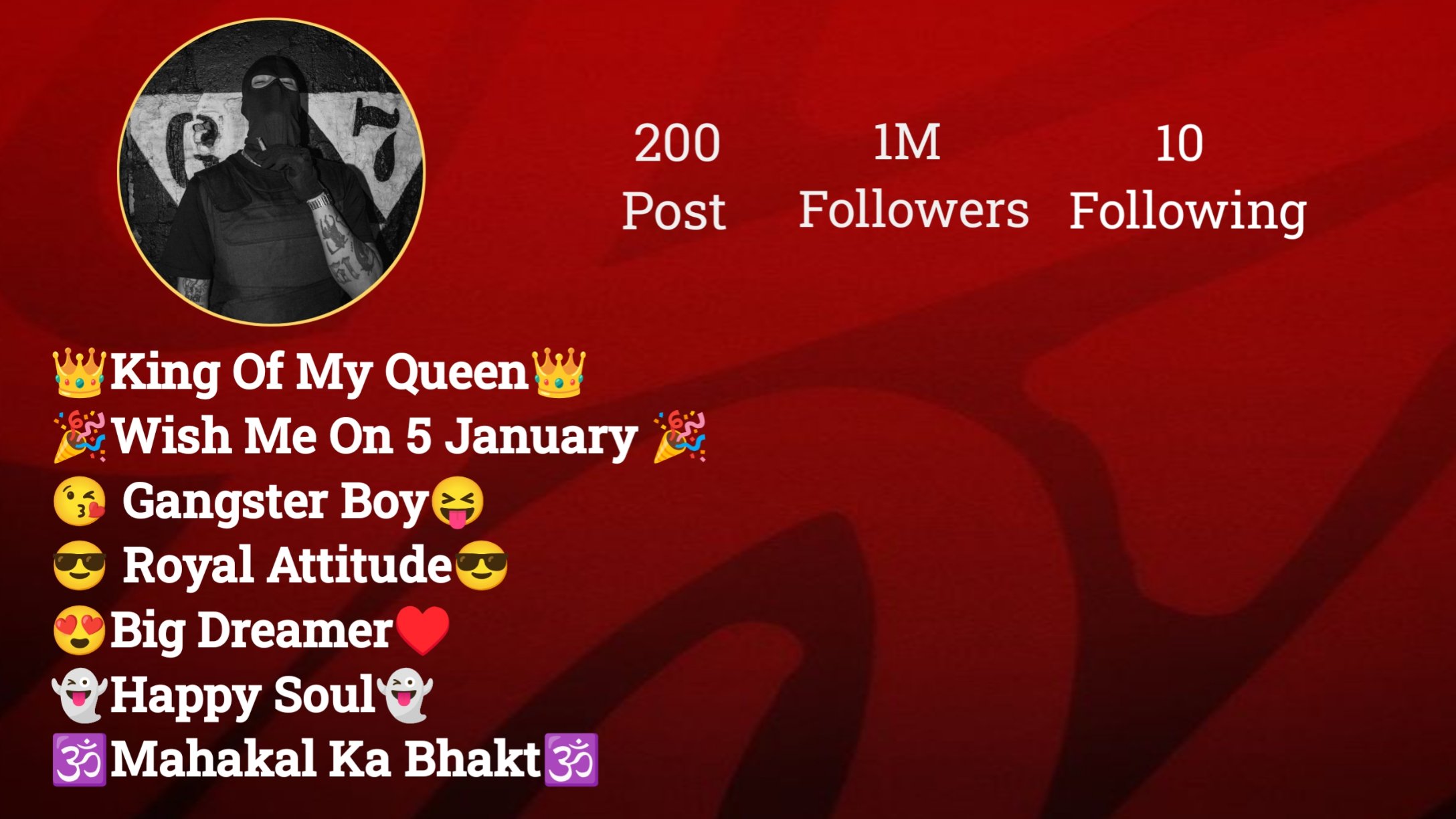 Gangster Bio For Instagram