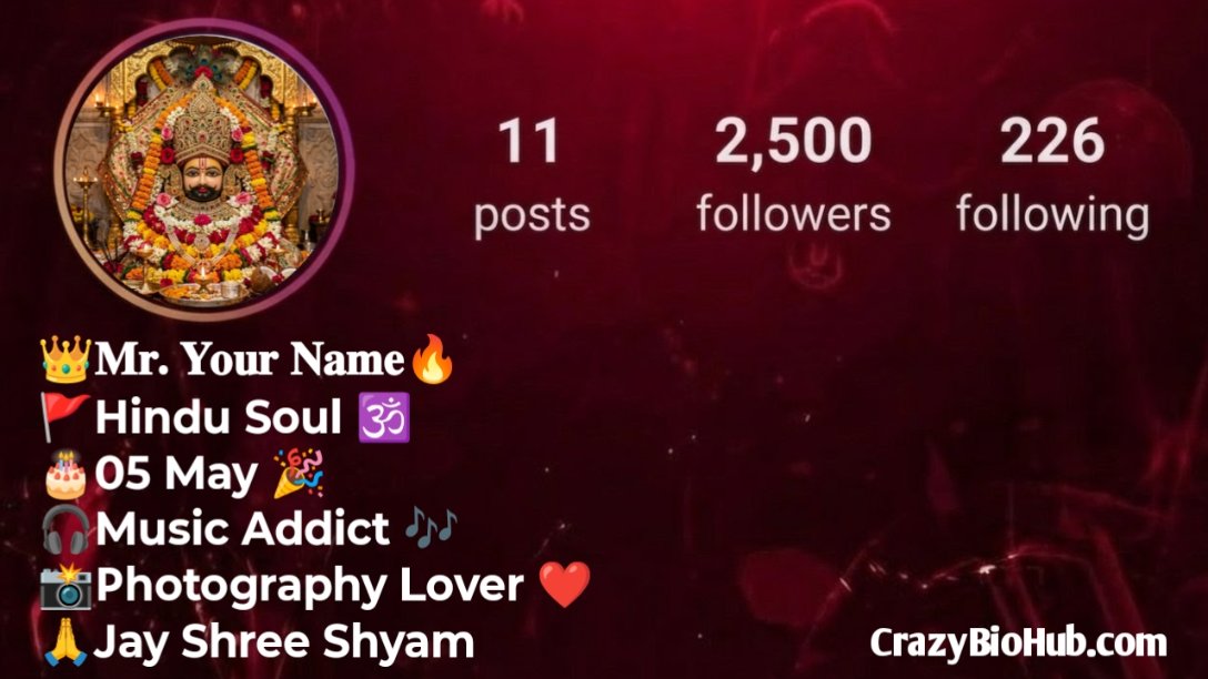 Khatu Shyam Ji Bio For Instagram