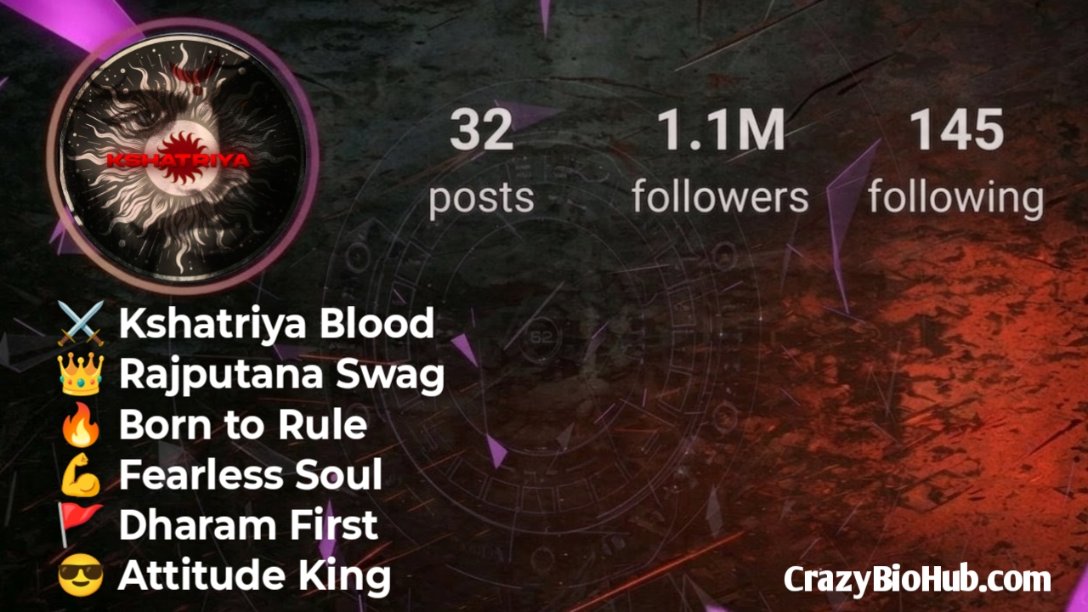 Kshatriya Bio For Instagram