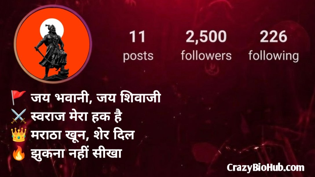 Shivaji Maharaj Bio For Instagram